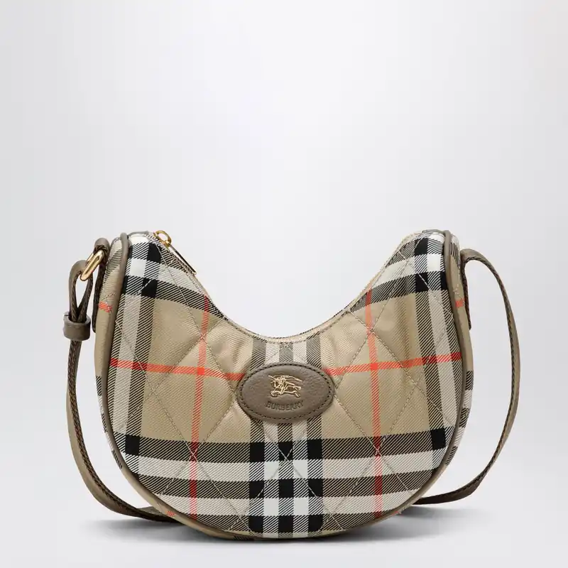 Horseshoe Quilted Nylon Crossbody Bag - Burberry