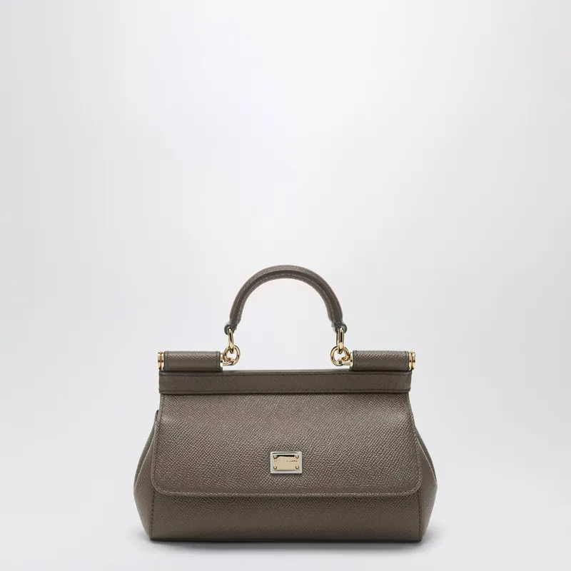 Small Sicily Handbag In Mud Brown - Dolce & Gabbana