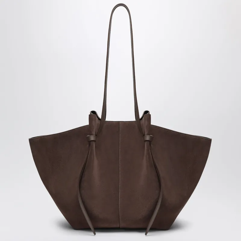 Large Mochi Bag In Nutmeg Suede Leather - Yuzefi