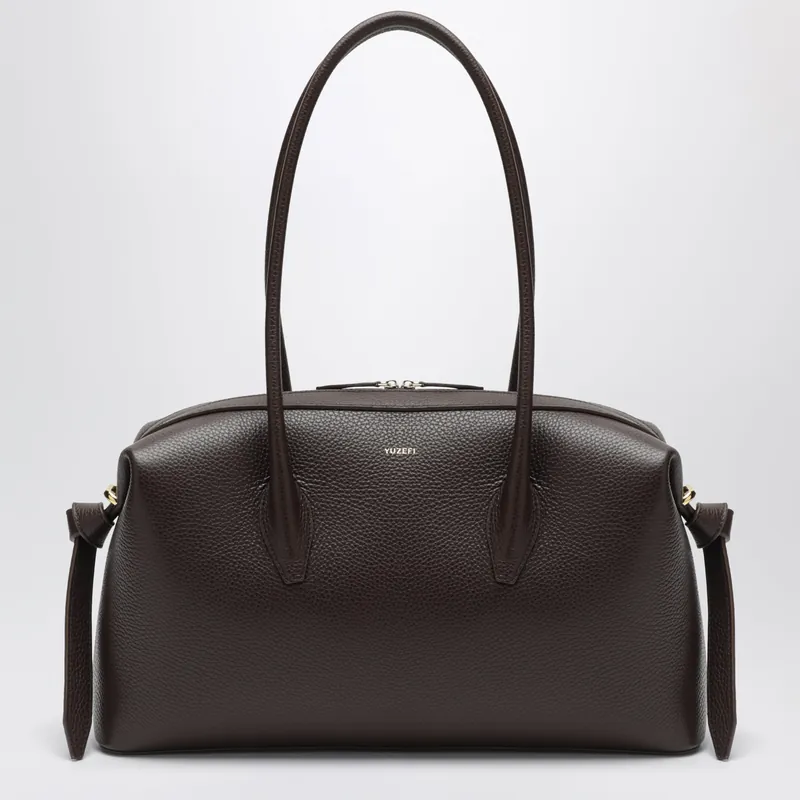 Brioche Duffle Bag In Espresso Pebble-Grained Leather
