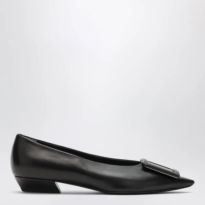 Gommettine Ballerina In Black Leather - Roger Vivier