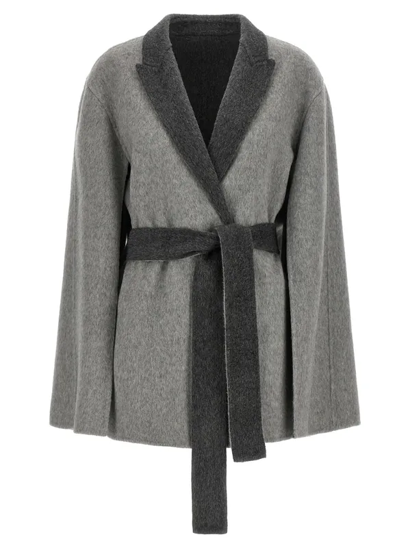 Cardigan With Cape Sleeves Sweaters And Cardigans Gray - Alberta Ferretti