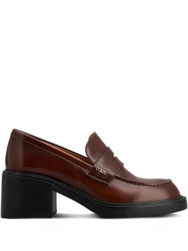 Leather Heeled Penny Loafers - Tod`S