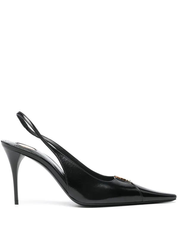 Babylone Leather Slingback Pumps - Saint Laurent
