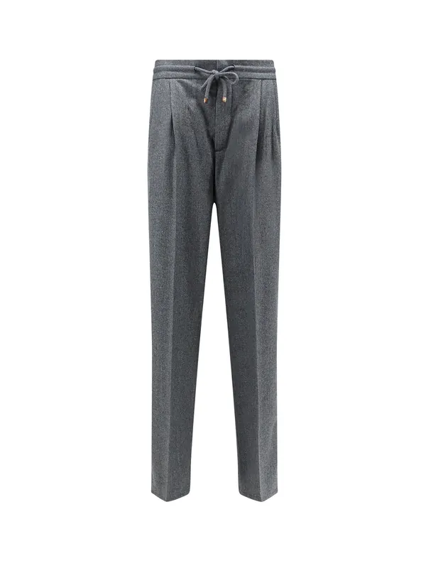 Virgin Wool Trousers With Adjustable Drawstring - Brunello Cucinelli