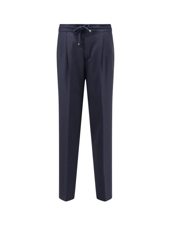 Virgin Wool Trousers With Adjustable Drawstring - Brunello Cucinelli