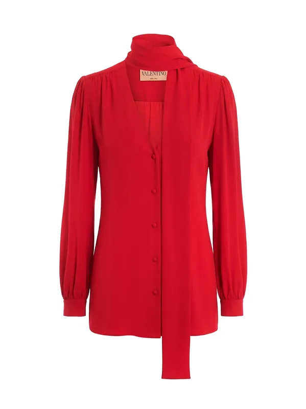 Silk Shirt With Bow - Valentino Garavani
