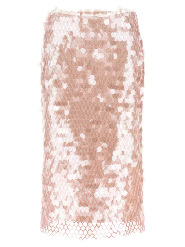 Maxi Sequin Skirt Skirts Pink - Tory Burch