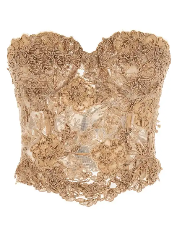 Lace Bustier Top Tops Beige - Ermanno Scervino
