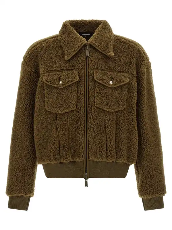 Teddy Puffer Jackets Brown - Dsquared2