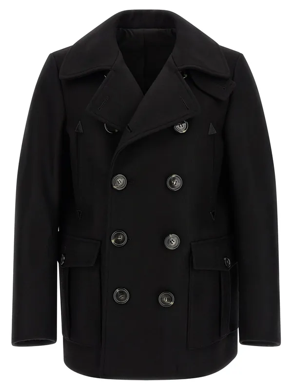 Double-Breasted Coat Coats And Trench Coats Black