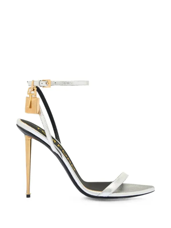 Laminated Nappa Leather Padlock Pointy Naked Sandals - Tom Ford