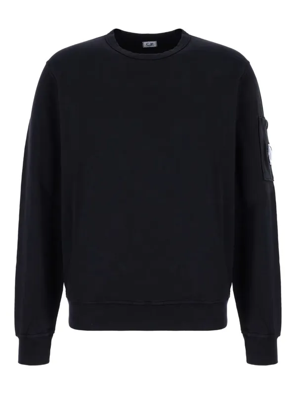 Crewneck Fleece Sweatshirt With Logo Badge - C.P. Company