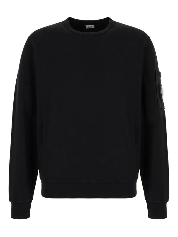 Crewneck Fleece Sweatshirt With Logo Badge - C.P. Company