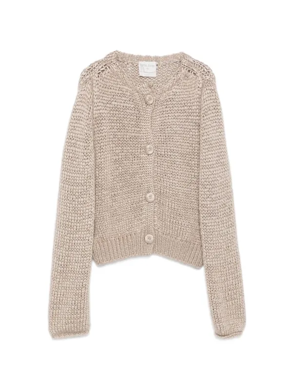 Cashmere Blend Kitted Cardigan - Forte_Forte