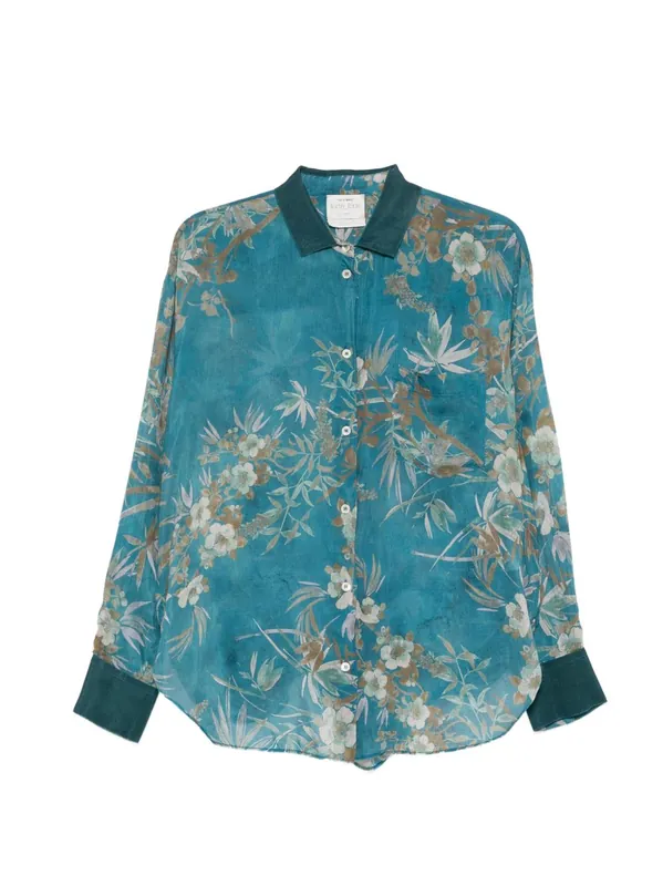 Cotton And Silk Printed Shirt - Forte_Forte