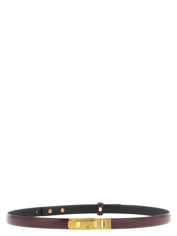 Striped Buckle Belt Belts Bordeaux - Alberta Ferretti