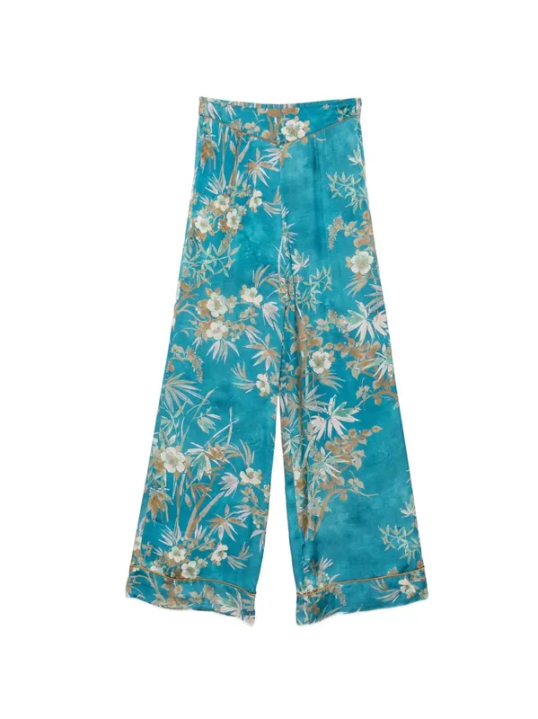 Printed Satin Trousers - Forte_Forte