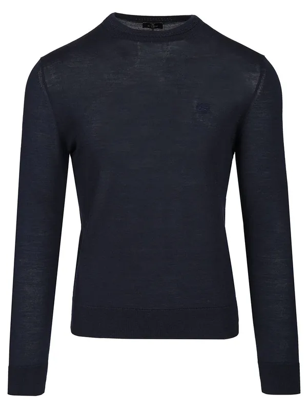 Wool And Silk Sweater Knitwear Blue - Etro