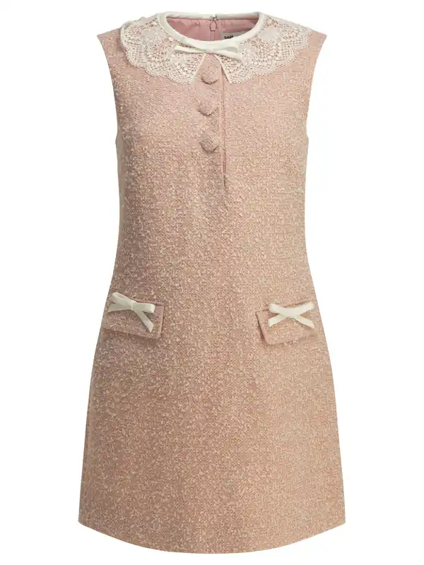 Short Bouclé Dress Dresses Pink - Self-Portrait