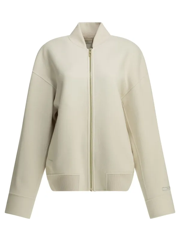 Virgin Wool Bomber Jacket Jackets And Coats White - Max Mara