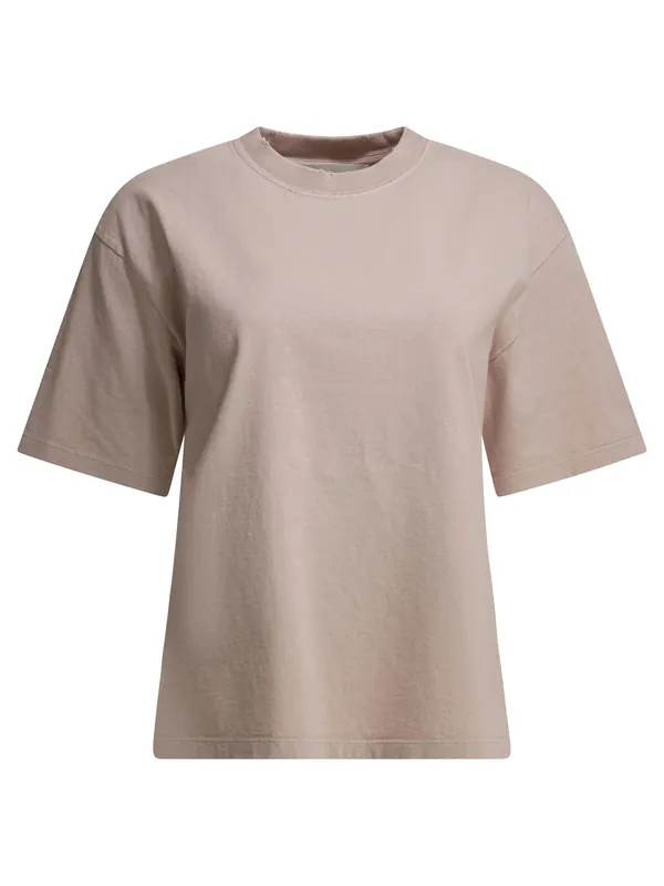 Crew Neck T-Shirt With Reverse Logo T-Shirts Pink