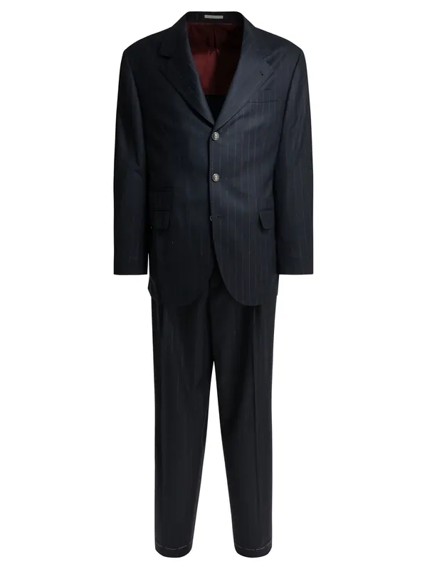 Formal Pinstripe Suit Suits Blue - Brunello Cucinelli