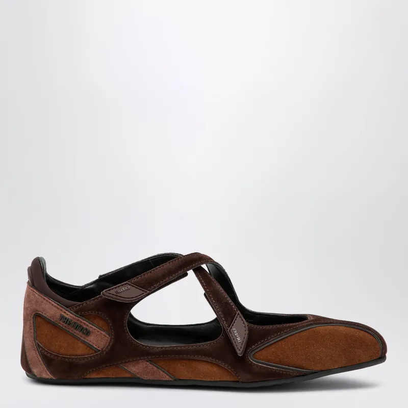 Floor 01 Suede Ballerina-Sneaker Flats In Brown