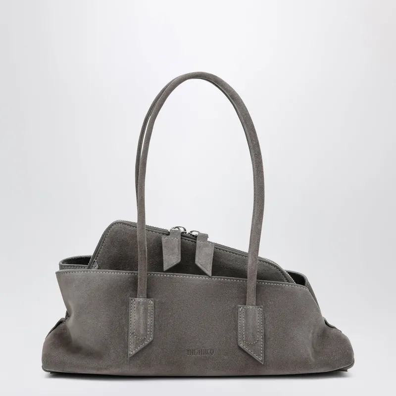 La Passeggiata Small Bag In Grey Suede - The Attico