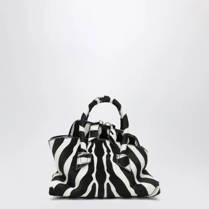 La Passeggiata Mini Bag In Black And White Pony Hair Leather - The Attico