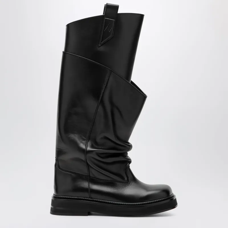 Robin Passeggiata Combat Boots In Black Calf Leather - The Attico