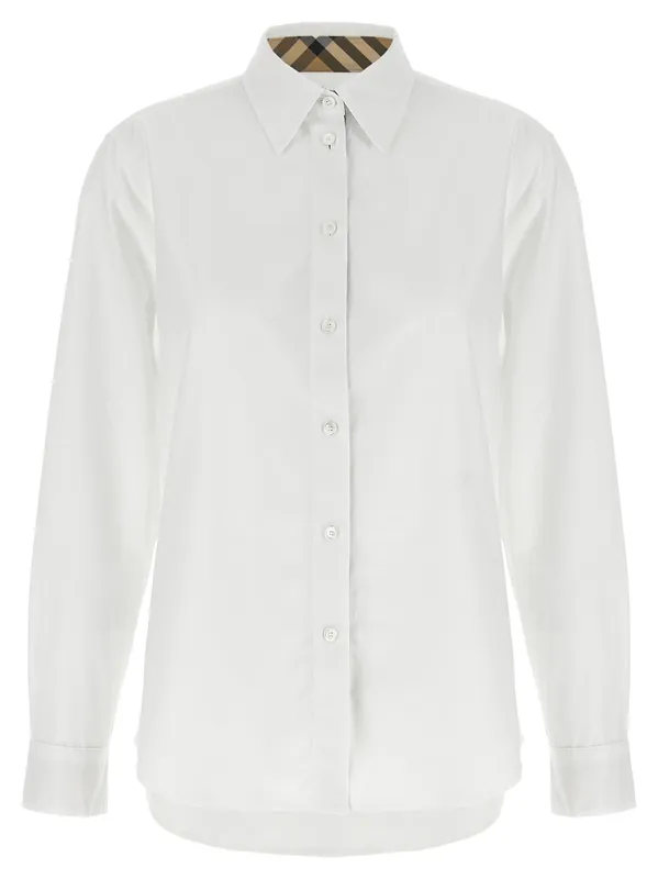 Burberry Check Insert Shirt Shirt And Blouse White