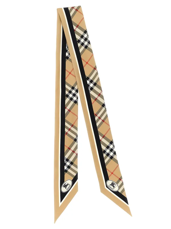 Silk Bandeau Scarves And Foulards Beige - Burberry