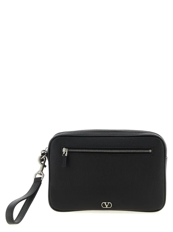 Valentino Garavani Vlogo Signature Bag Clutch Black
