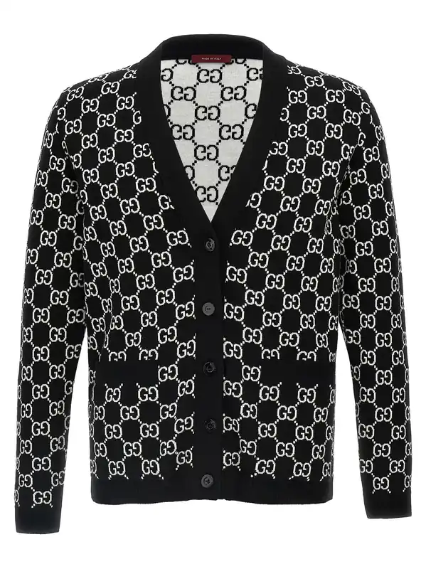 Gg Reversible Cardigan Sweaters And Cardigans White/Black - Gucci