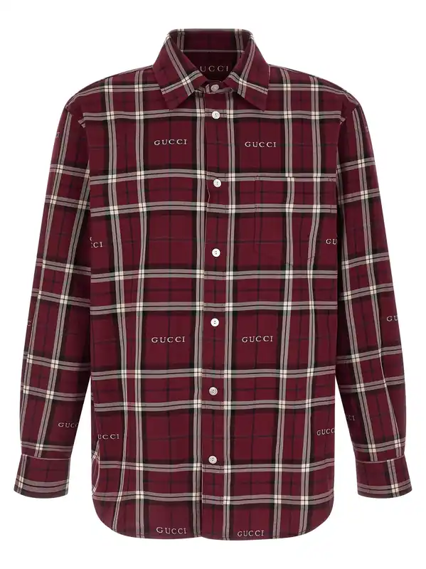 Tartan Shirt Shirt And Blouse Red - Gucci