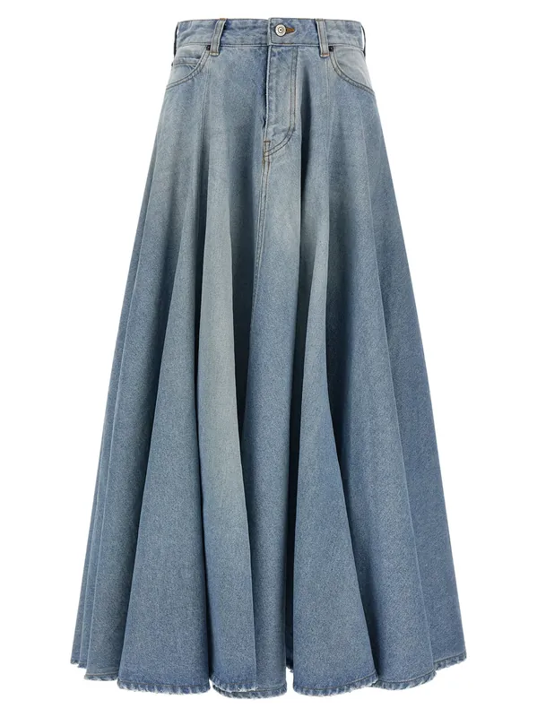 Godet Skirts Light Blue - Balenciaga
