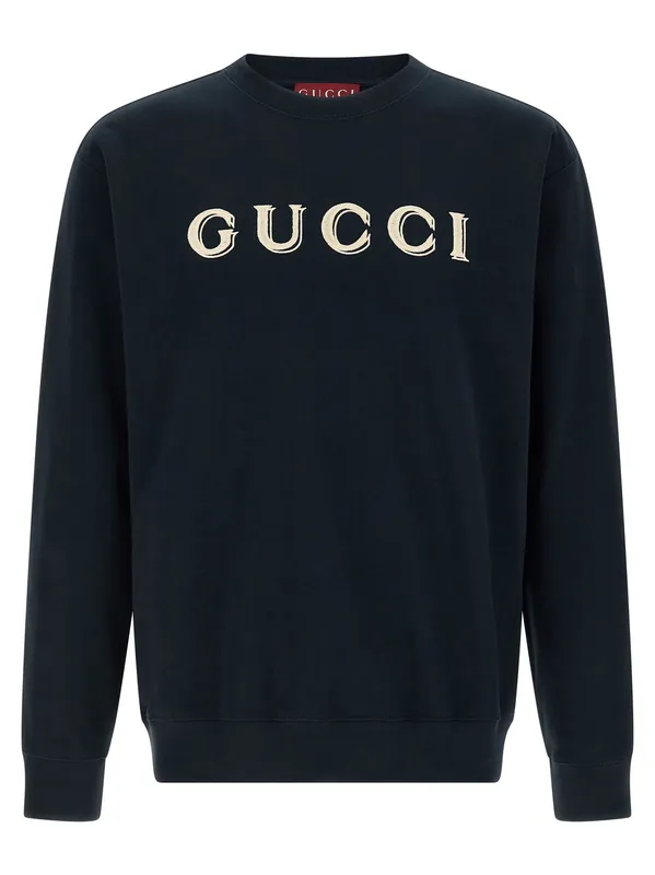 Logo Embroidery Sweatshirt Blue - Gucci