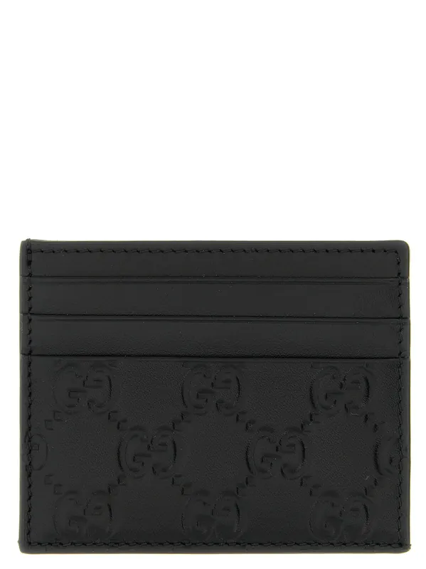 Gg Emblem Wallets And Card Holders Black - Gucci