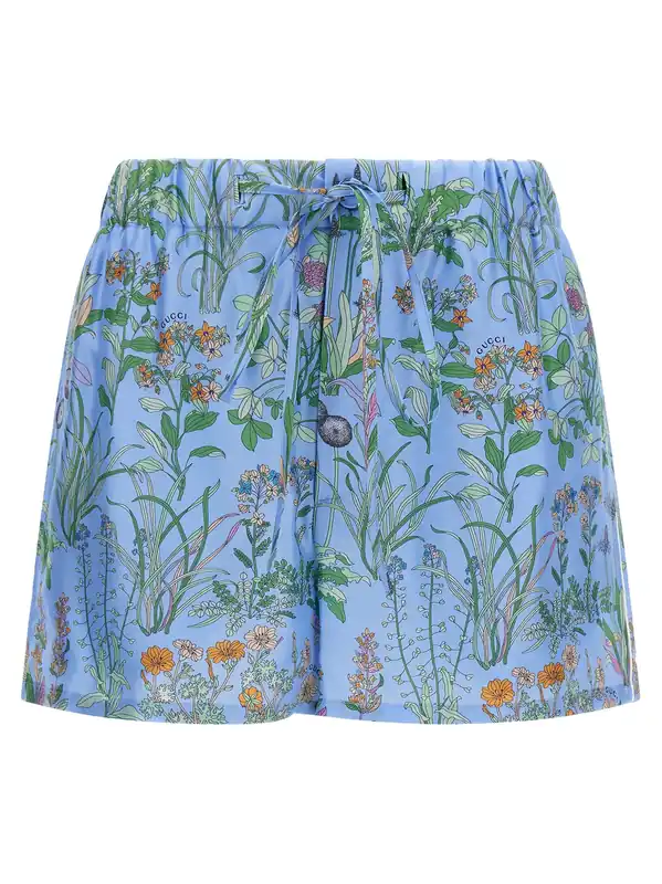 Gucci Flora Bermuda And Short Light Blue