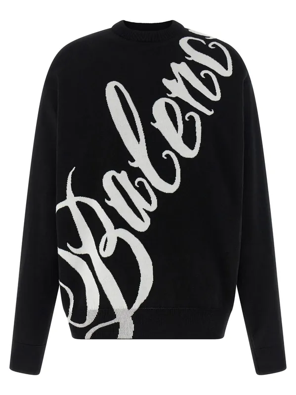 Big B Sweaters And Cardigans White/Black - Balenciaga