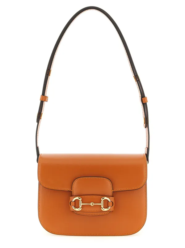 Gucci Horsebit 1955 Shoulder Bags Orange
