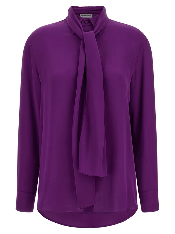 Shirt With Scarf Shirt And Blouse Purple - Balenciaga