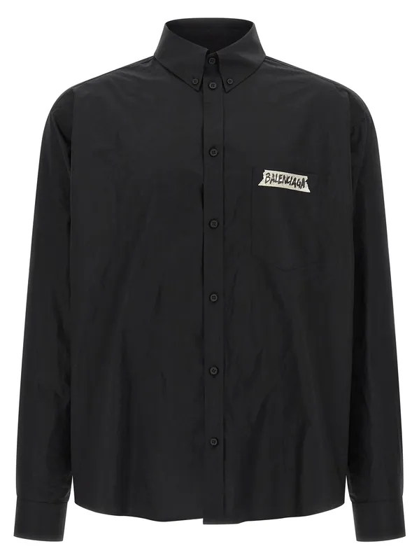 Masking Tape Shirt And Blouse Black - Balenciaga