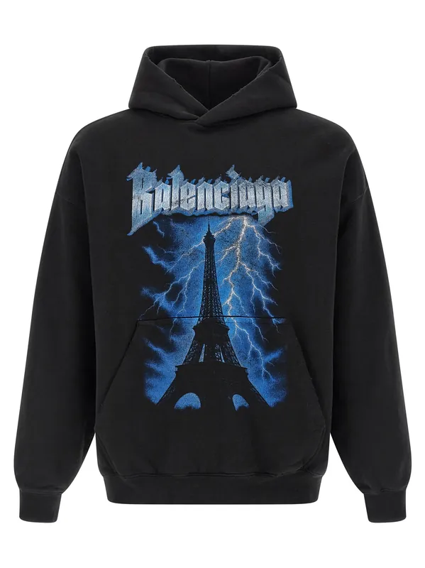 Paris Thunderstorm Sweatshirt Black - Balenciaga