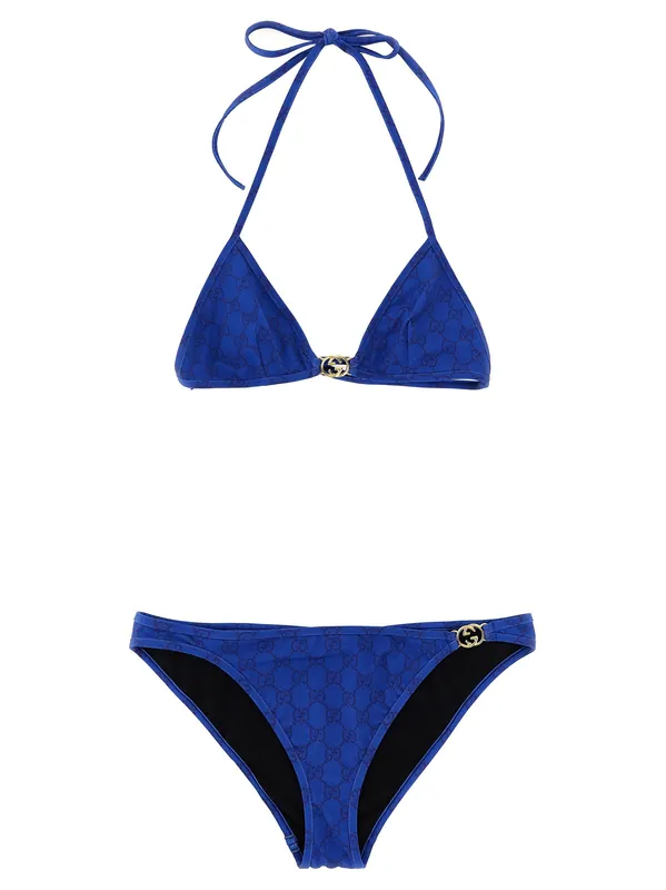 Incrocio Gg Beachwear Blue - Gucci