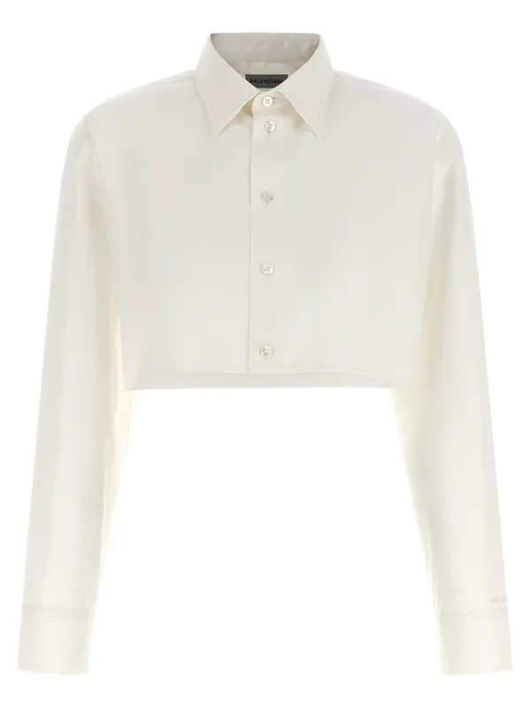 Cropped Shirt Shirt And Blouse White - Balenciaga