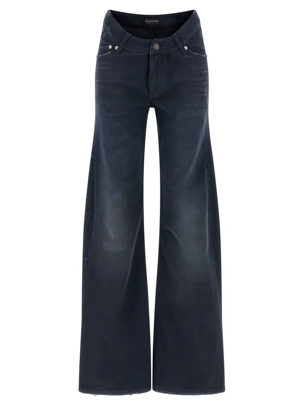 Curved Waist Jeans Blue - Balenciaga