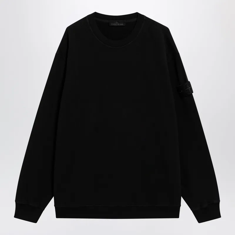 Black Cotton Sweatshirt - Stone Island