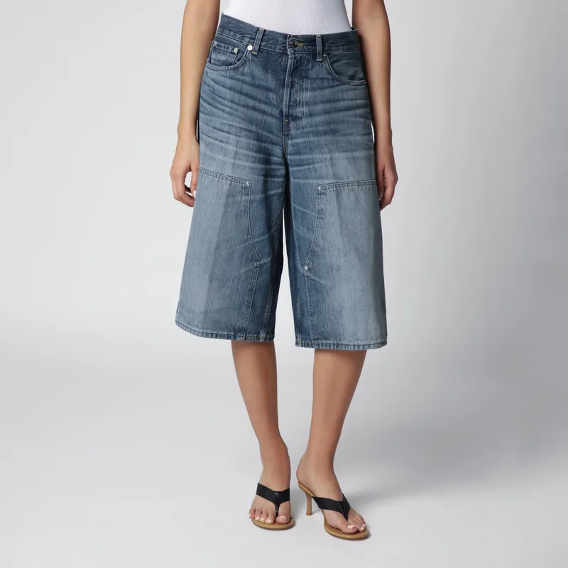 Haikure Wide Bermuda Shorts In Blue Ryder Denim